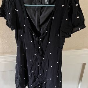 Black dress for juniors with white hearts Junior size medium